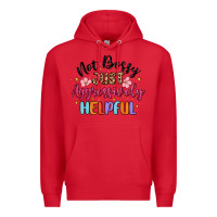 Red not bossy just aggressively helpful Premium Hoodie - MaliasSmallBusiness