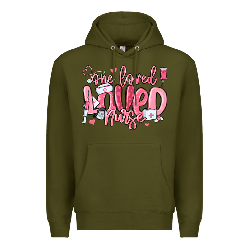 One Loved Nurse Valentine's Day Premium Hoodie by MaliasSmallBusiness | Teevron