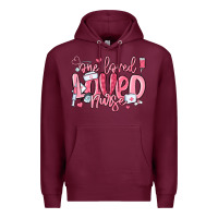 Burgundy one loved nurse valentine's day Premium Hoodie - MaliasSmallBusiness