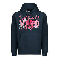 Navy one loved nurse valentine's day Premium Hoodie - MaliasSmallBusiness