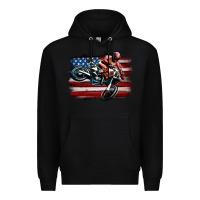Black dirt bike american flag Premium Hoodie - MaliasSmallBusiness