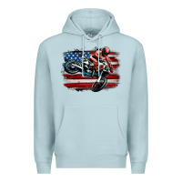 Blue Mist dirt bike american flag Premium Hoodie - MaliasSmallBusiness