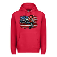 Cardinal dirt bike american flag Premium Hoodie - MaliasSmallBusiness