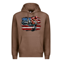 Chestnut dirt bike american flag Premium Hoodie - MaliasSmallBusiness