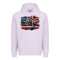 Lilac dirt bike american flag Premium Hoodie - MaliasSmallBusiness