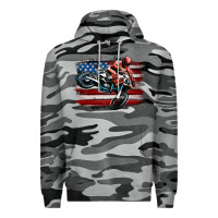 Slate Camo dirt bike american flag Premium Hoodie - MaliasSmallBusiness