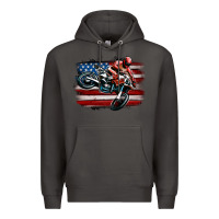 Smoke dirt bike american flag Premium Hoodie - MaliasSmallBusiness