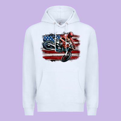 Premium Hoodie dirt bike american flag