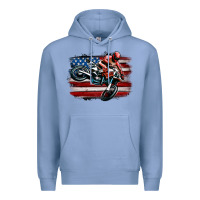 Colony Blue dirt bike american flag Premium Hoodie - MaliasSmallBusiness