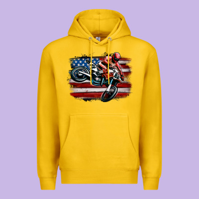 Premium Hoodie dirt bike american flag