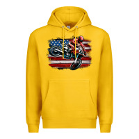 Lemon dirt bike american flag Premium Hoodie - MaliasSmallBusiness