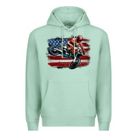 Seafoam dirt bike american flag Premium Hoodie - MaliasSmallBusiness