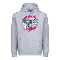 Heather Grey birthday girl Premium Hoodie - MaliasSmallBusiness