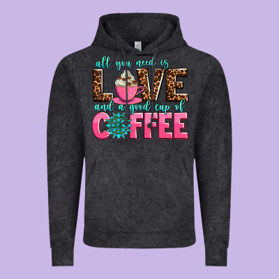 All You Need Is Love And A Good Cup Of Coffee Vintage Hoodie Designed By Adodesignshop
