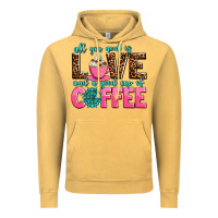 Vintage Mustard all you need is love and a good cup of coffee Vintage Hoodie - AdoDesignShop