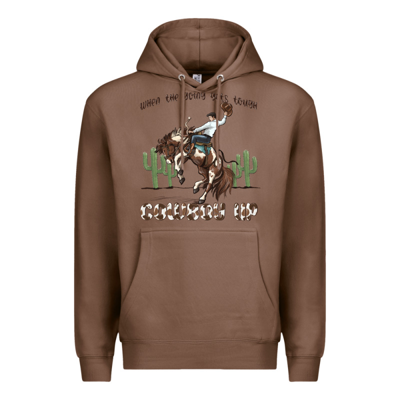 When The Going Gets Tough Cowboy Up Premium Hoodie by MaliasSmallBusiness | Teevron