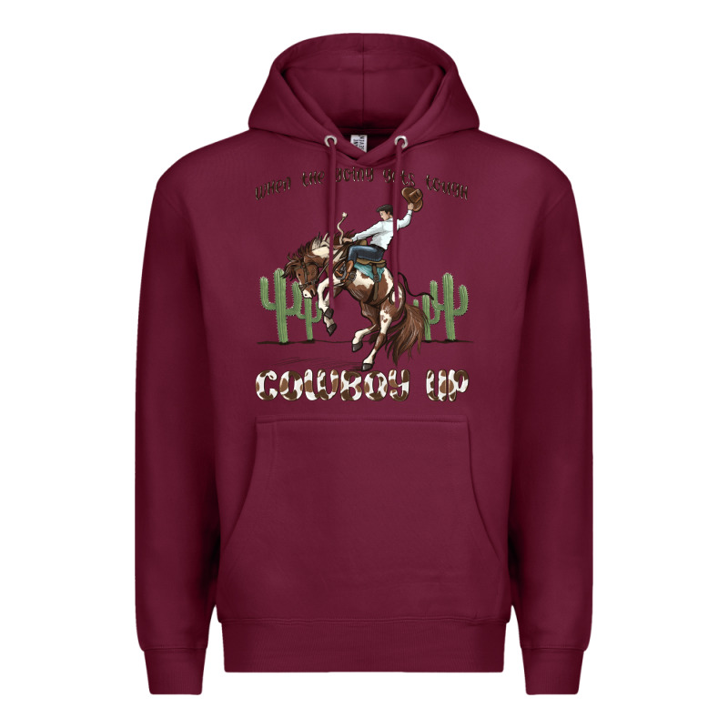 When The Going Gets Tough Cowboy Up Premium Hoodie by MaliasSmallBusiness | Teevron