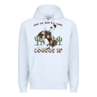 White when the going gets tough cowboy up Premium Hoodie - MaliasSmallBusiness