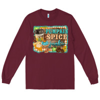 Burgundy pumpkin spice junkie Long Sleeve Tee - BarkalooDesign