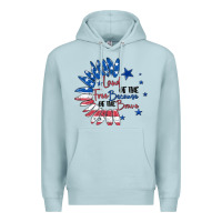 Blue Mist land of the free because of the brave Premium Hoodie - MaliasSmallBusiness