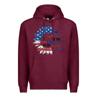 Burgundy land of the free because of the brave Premium Hoodie - MaliasSmallBusiness