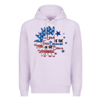 Lilac land of the free because of the brave Premium Hoodie - MaliasSmallBusiness