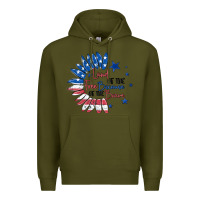 Army Green land of the free because of the brave Premium Hoodie - MaliasSmallBusiness