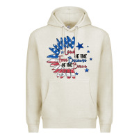 Oatmeal Heather land of the free because of the brave Premium Hoodie - MaliasSmallBusiness