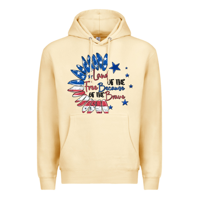 Land Of The Free Because Of The Brave Premium Hoodie by MaliasSmallBusiness | Teevron