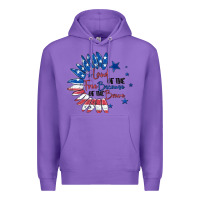 Purple land of the free because of the brave Premium Hoodie - MaliasSmallBusiness
