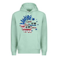 Seafoam land of the free because of the brave Premium Hoodie - MaliasSmallBusiness