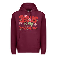 Burgundy jesus is my valentine Premium Hoodie - MaliasSmallBusiness