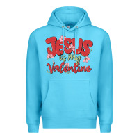 Ocean Blue jesus is my valentine Premium Hoodie - MaliasSmallBusiness