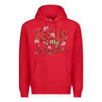 Red jesus is my valentine Premium Hoodie - MaliasSmallBusiness