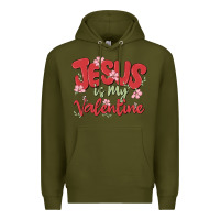 Army Green jesus is my valentine Premium Hoodie - MaliasSmallBusiness