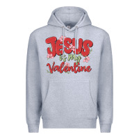 Heather Grey jesus is my valentine Premium Hoodie - MaliasSmallBusiness