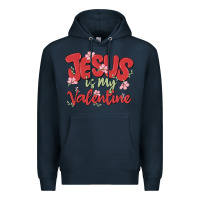 Navy jesus is my valentine Premium Hoodie - MaliasSmallBusiness