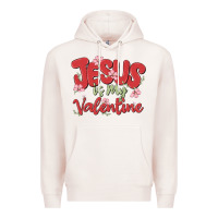 Pale Pink jesus is my valentine Premium Hoodie - MaliasSmallBusiness