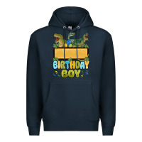 Navy customized dinosaur birthday boy Premium Hoodie - MaliasSmallBusiness