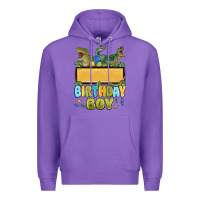 Purple customized dinosaur birthday boy Premium Hoodie - MaliasSmallBusiness