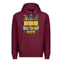 Burgundy customized dinosaur birthday boy Premium Hoodie - MaliasSmallBusiness