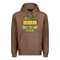 Chestnut customized dinosaur birthday boy Premium Hoodie - MaliasSmallBusiness