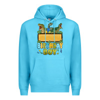 Ocean Blue customized dinosaur birthday boy Premium Hoodie - MaliasSmallBusiness