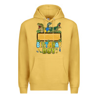 Antique Gold customized dinosaur birthday boy Premium Hoodie - MaliasSmallBusiness