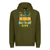 Army Green customized dinosaur birthday boy Premium Hoodie - MaliasSmallBusiness