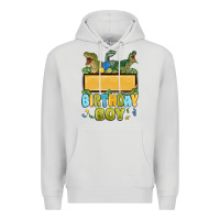 Dove Grey customized dinosaur birthday boy Premium Hoodie - MaliasSmallBusiness