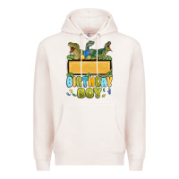 Pale Pink customized dinosaur birthday boy Premium Hoodie - MaliasSmallBusiness