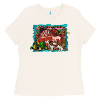 Bone farm life tractor cow pig rooster Ladies Tee - Artiststas
