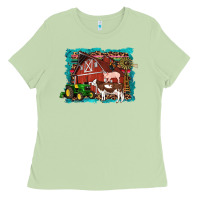 Matcha farm life tractor cow pig rooster Ladies Tee - Artiststas