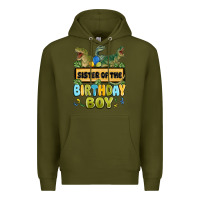 Army Green sister of the birthday boy Premium Hoodie - MaliasSmallBusiness